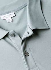 Men's Piqué Polo Shirt in Stone Blue