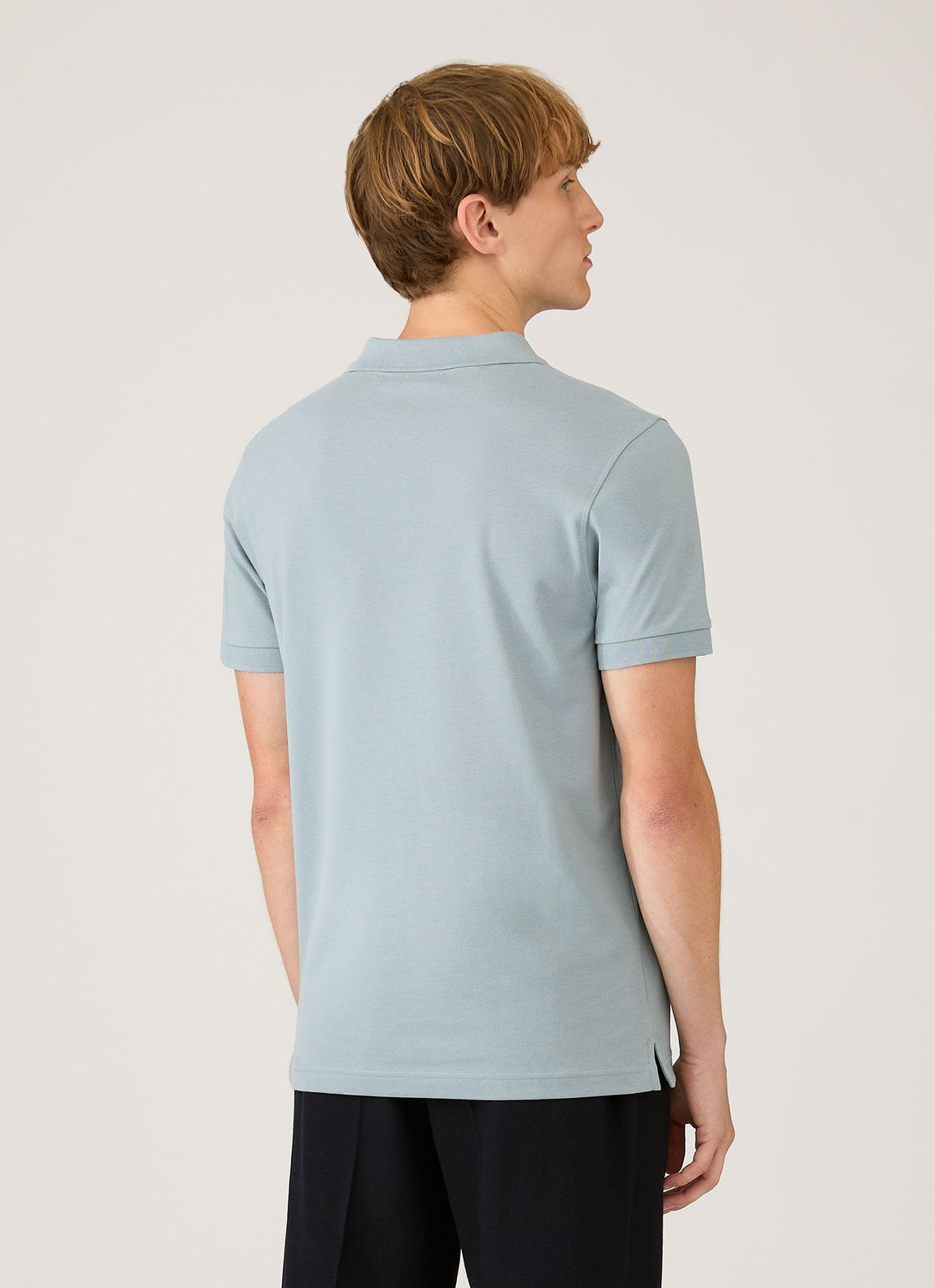 Men's Piqué Polo Shirt in Stone Blue