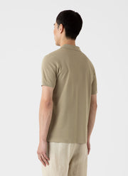 Men's Piqué Polo Shirt in Pale Khaki