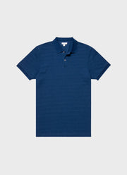 Men's Indigo Dyed Piqué Polo Shirt in Real Indigo