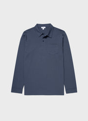 Men's Long Sleeve Riviera Polo Shirt in Slate Blue