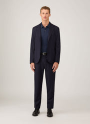 Men's Sea Island Cotton Jersey Polo Shirt in Navy