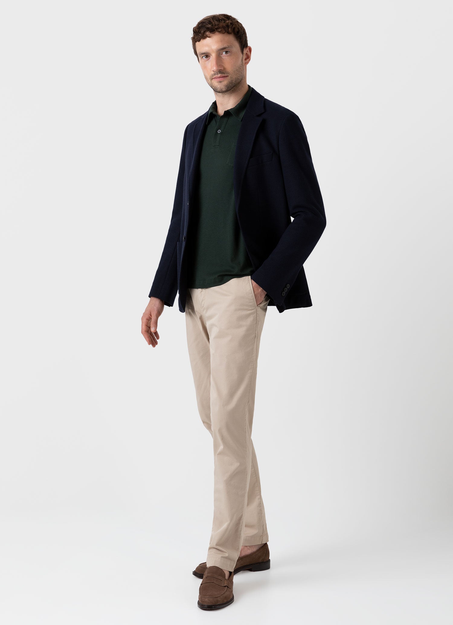 Men's Sea Island Cotton Riviera Polo Shirt in Seaweed