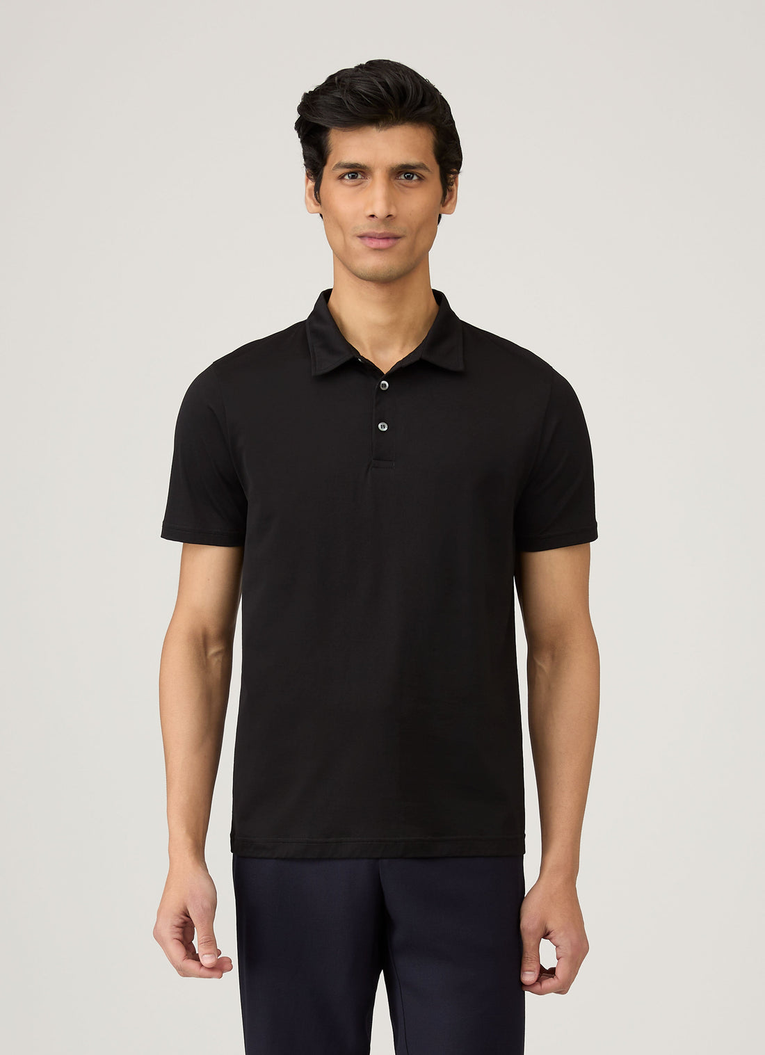 Men's Jersey Classic Polo Shirt in Black