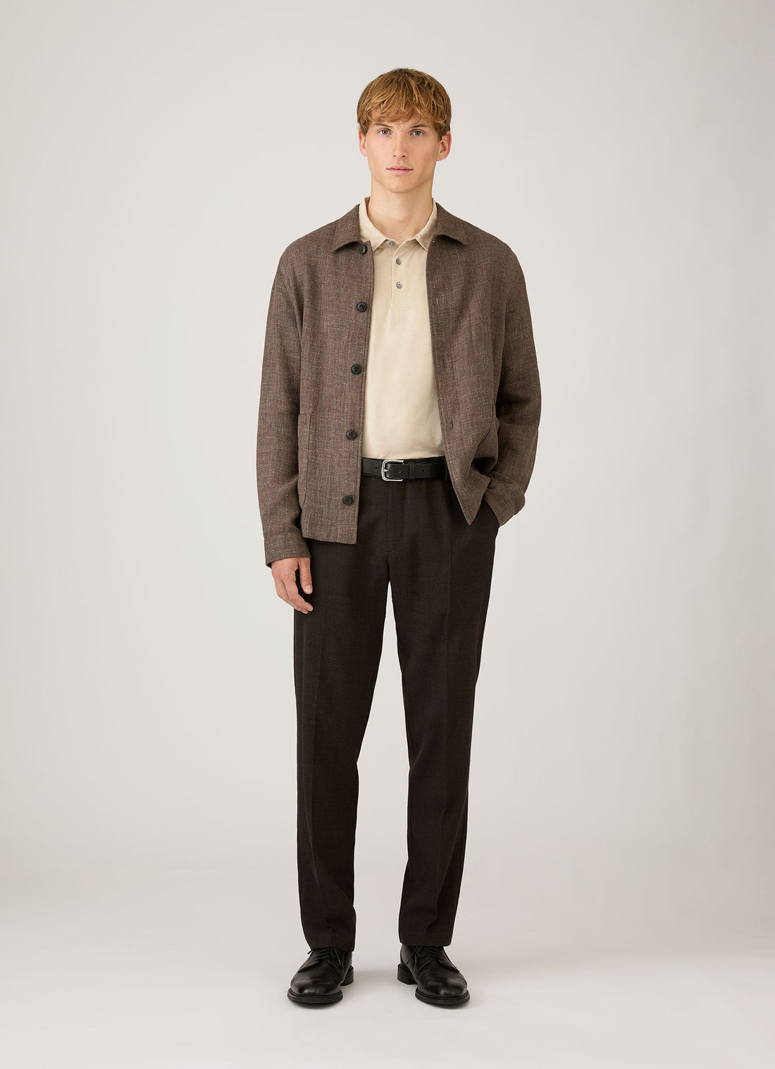 Men's Long Sleeve Classic Jersey Polo Shirt in Hazelwood