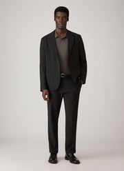 Men's Long Sleeve Classic Jersey Polo Shirt in Anthracite
