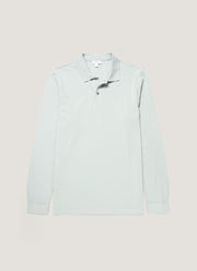 Men's Long Sleeve Piqué Polo Shirt in Haar