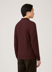 Men's Long Sleeve Piqué Polo Shirt in Bakelite
