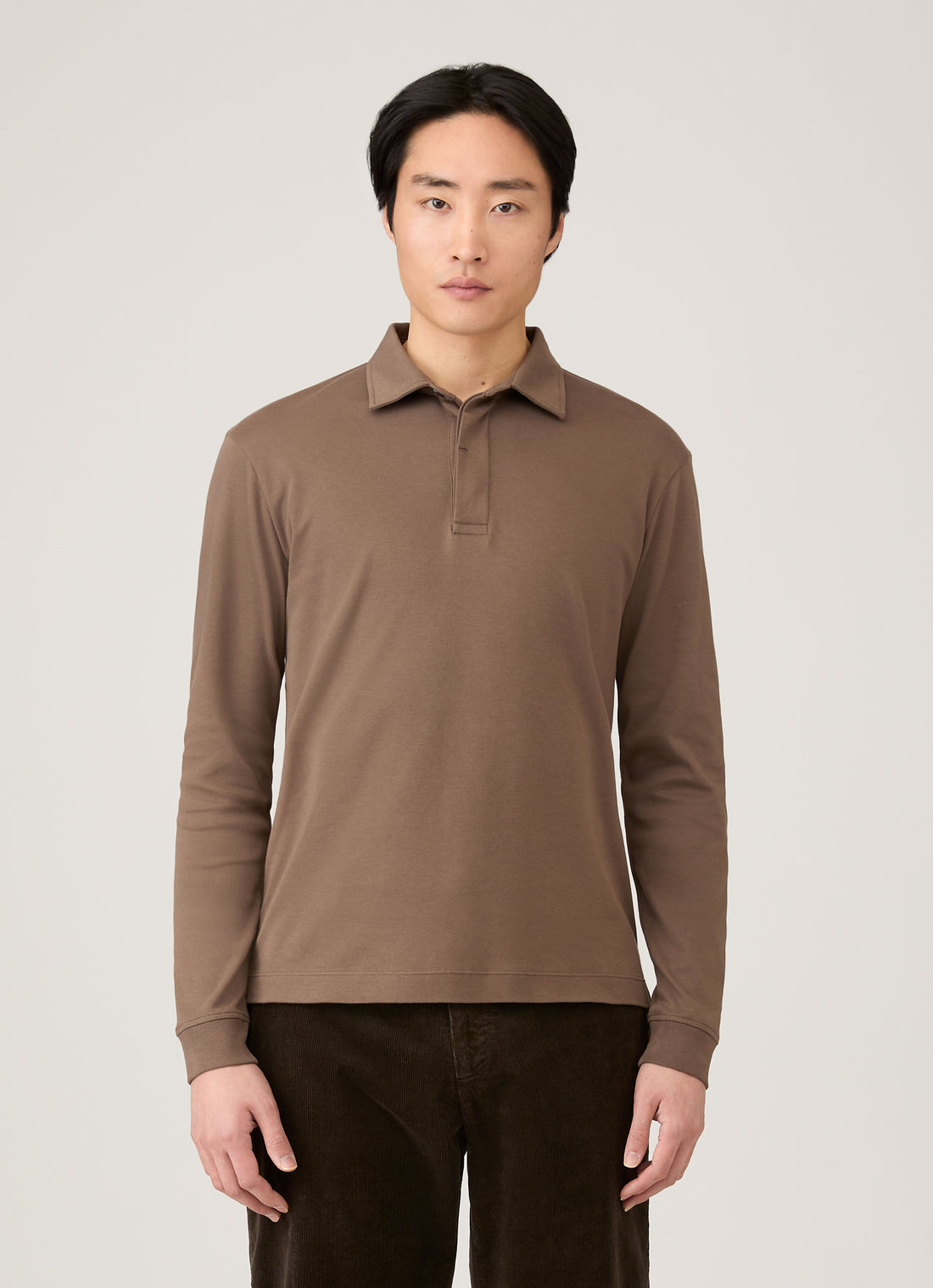 Men's Heavyweight Rugby Polo Shirt in Bark
