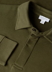 Men's Heavyweight Rugby Polo Shirt in Deep Olive
