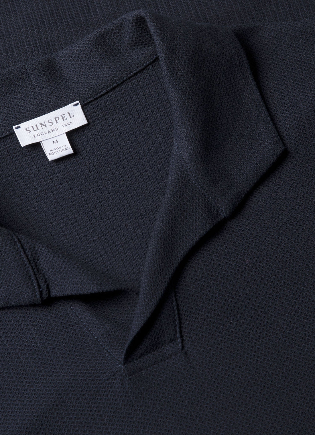 Men's Textured Jersey Polo Shirt in Midnight Navy