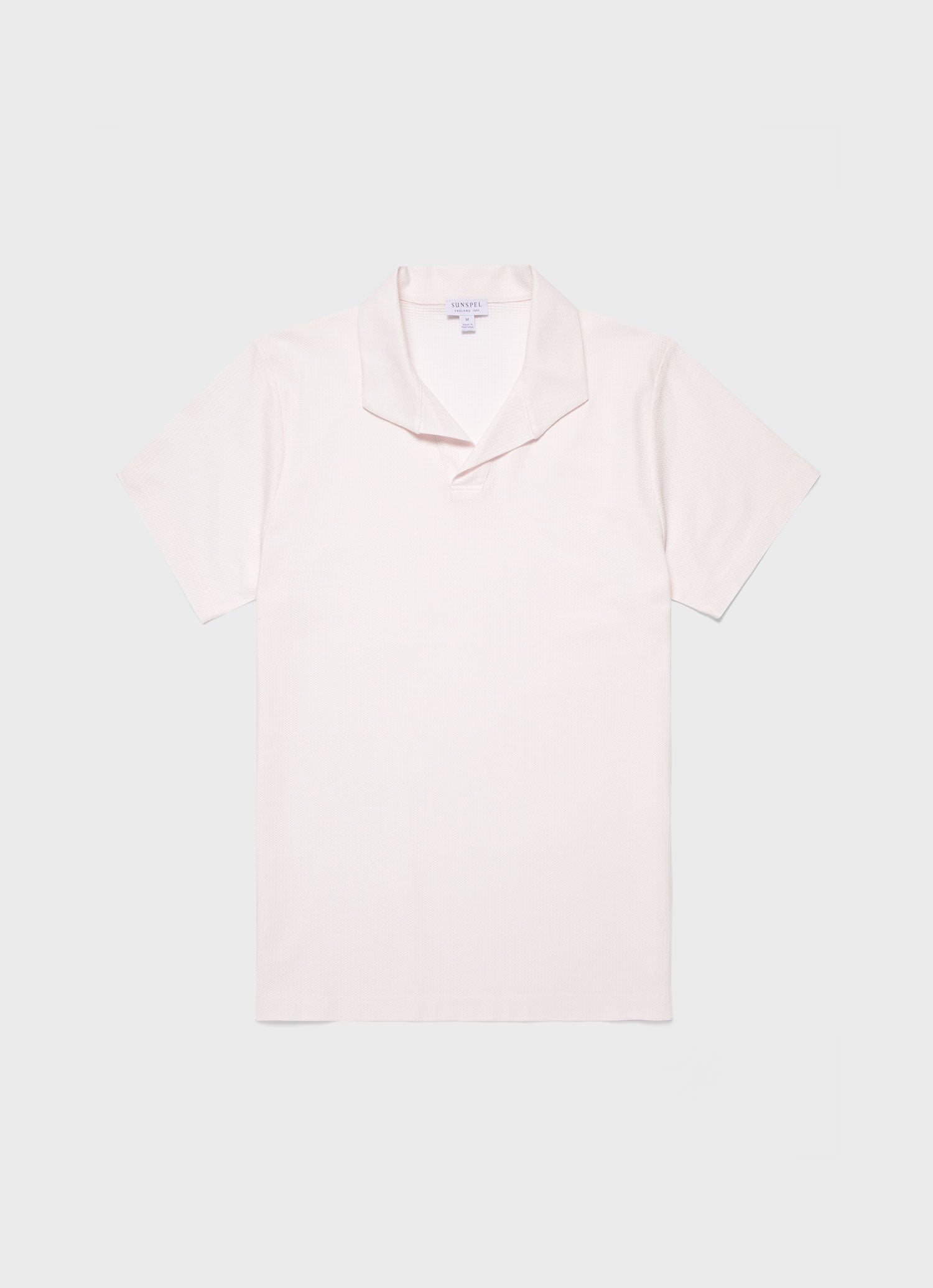 Men's Textured Jersey Polo Shirt in Ecru