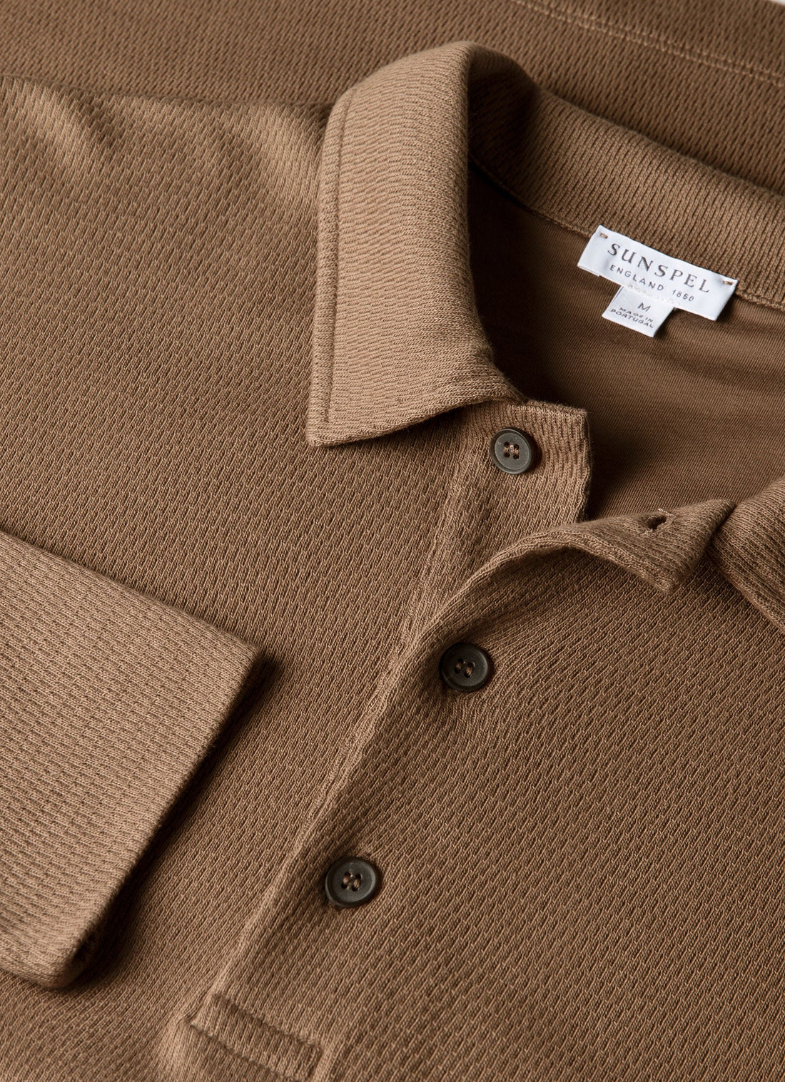 Men's Long Sleeve Cellulock Polo Shirt in Dark Cedar