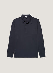 Men's Long Sleeve Cellulock Polo Shirt in Navy