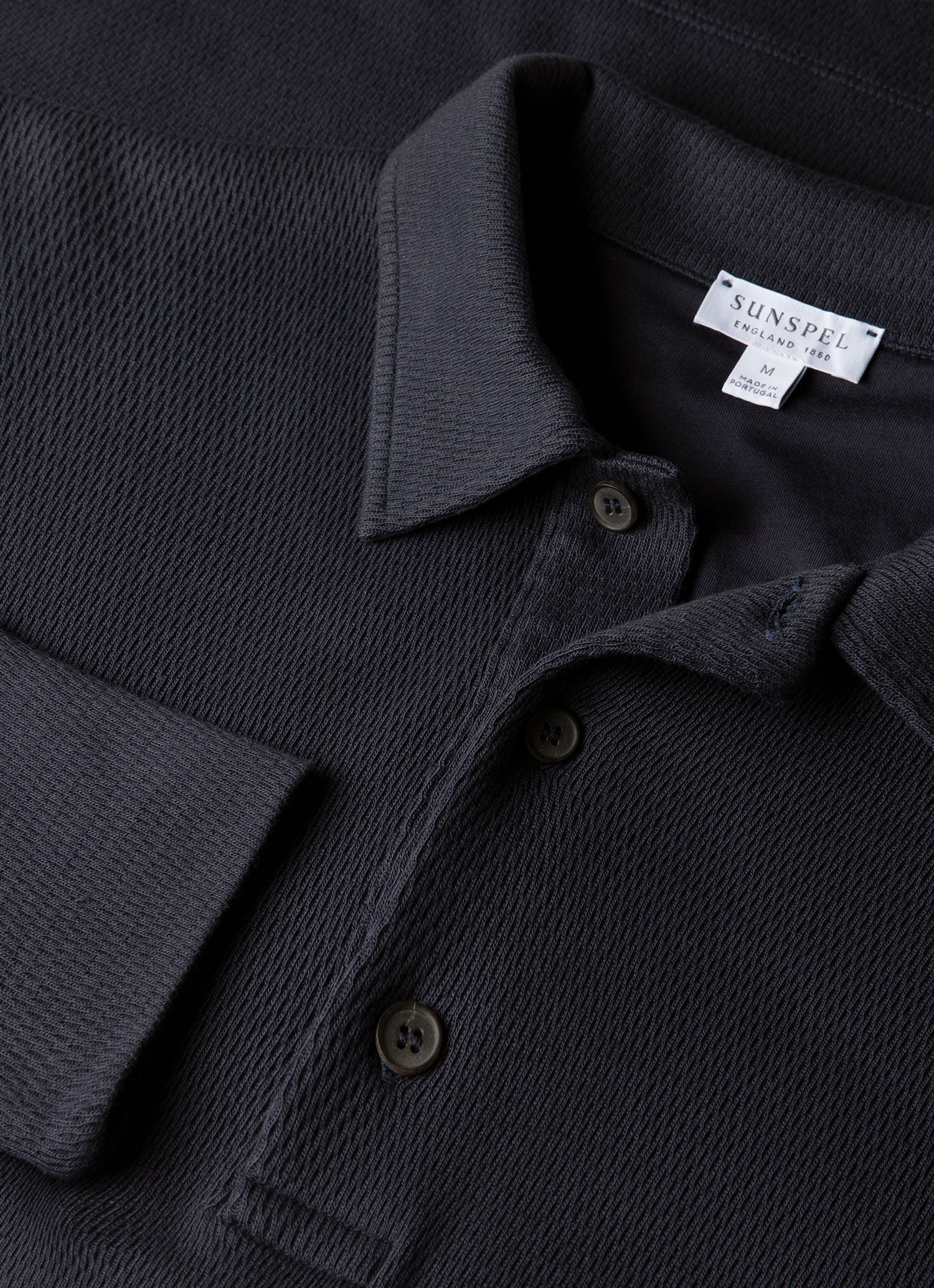 Men's Long Sleeve Cellulock Polo Shirt in Navy