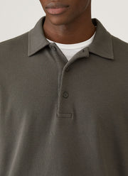 Men's Long Sleeve Cellulock Polo Shirt in Charcoal