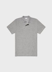 Men's Towelling Polo Shirt in Grey Melange