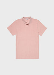 Men's Towelling Polo Shirt in Shell Pink
