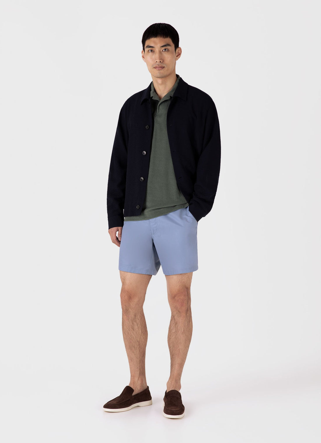 Men's Towelling Polo Shirt in Dusk Green
