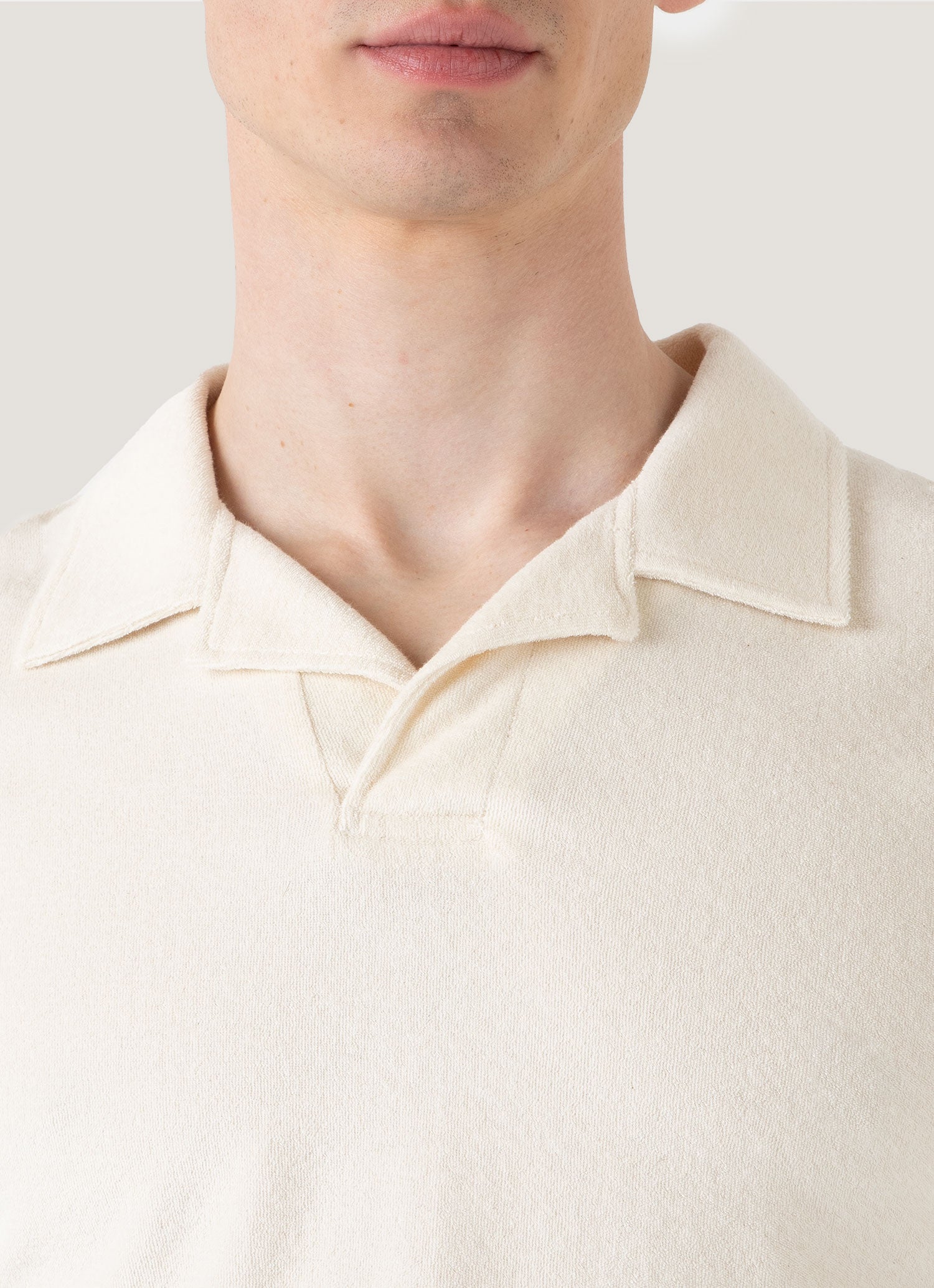 Men's Undyed Towelling Polo Shirt in Undyed