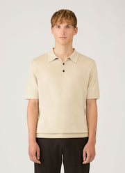 Men's Sea Island Cotton Knit Polo Shirt in Hazelwood