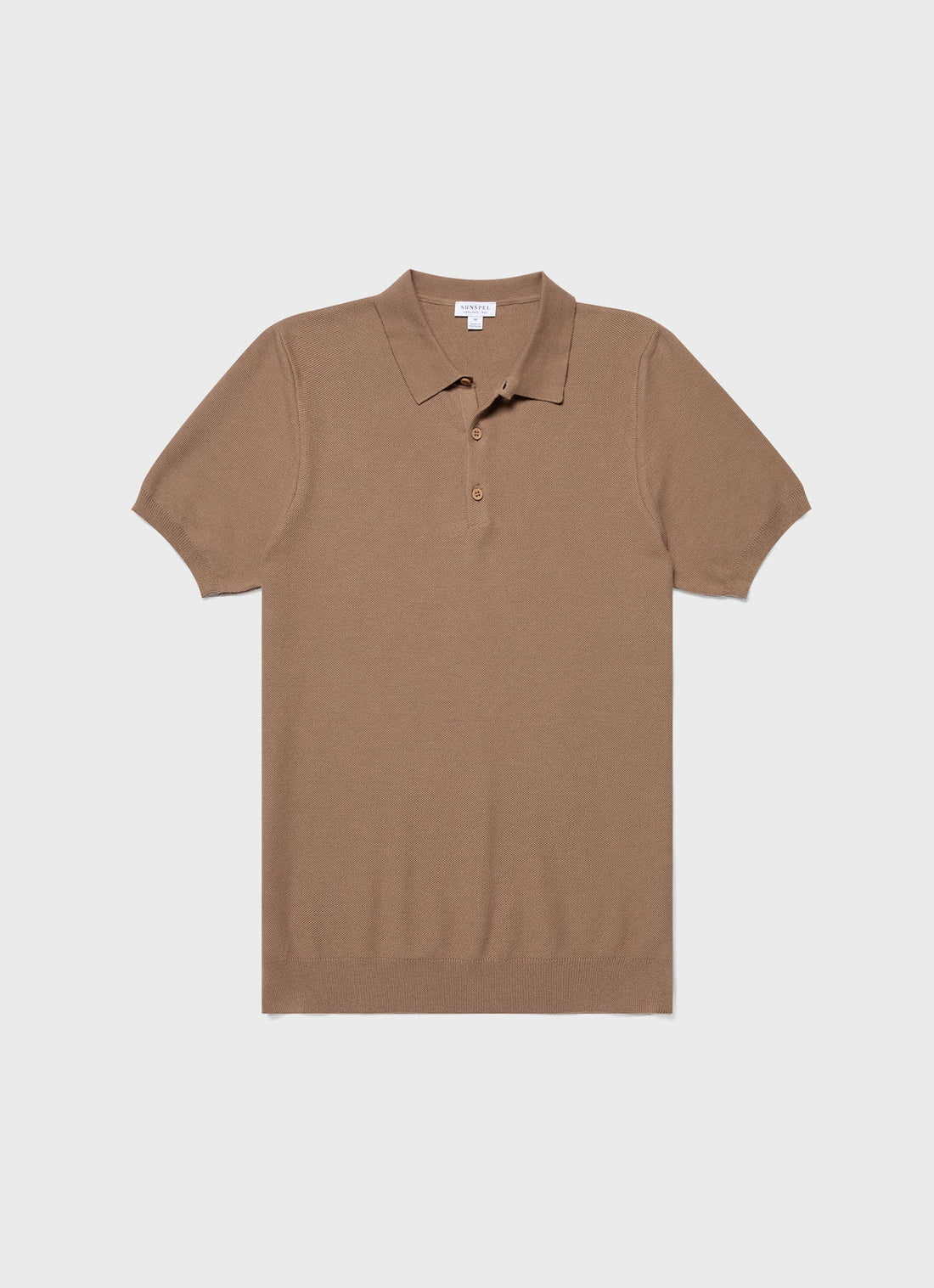 Men's Knit Polo Shirt in Dune