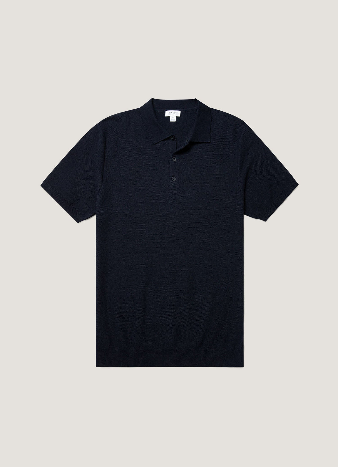 Men's Cotton Knit Polo Shirt in Navy
