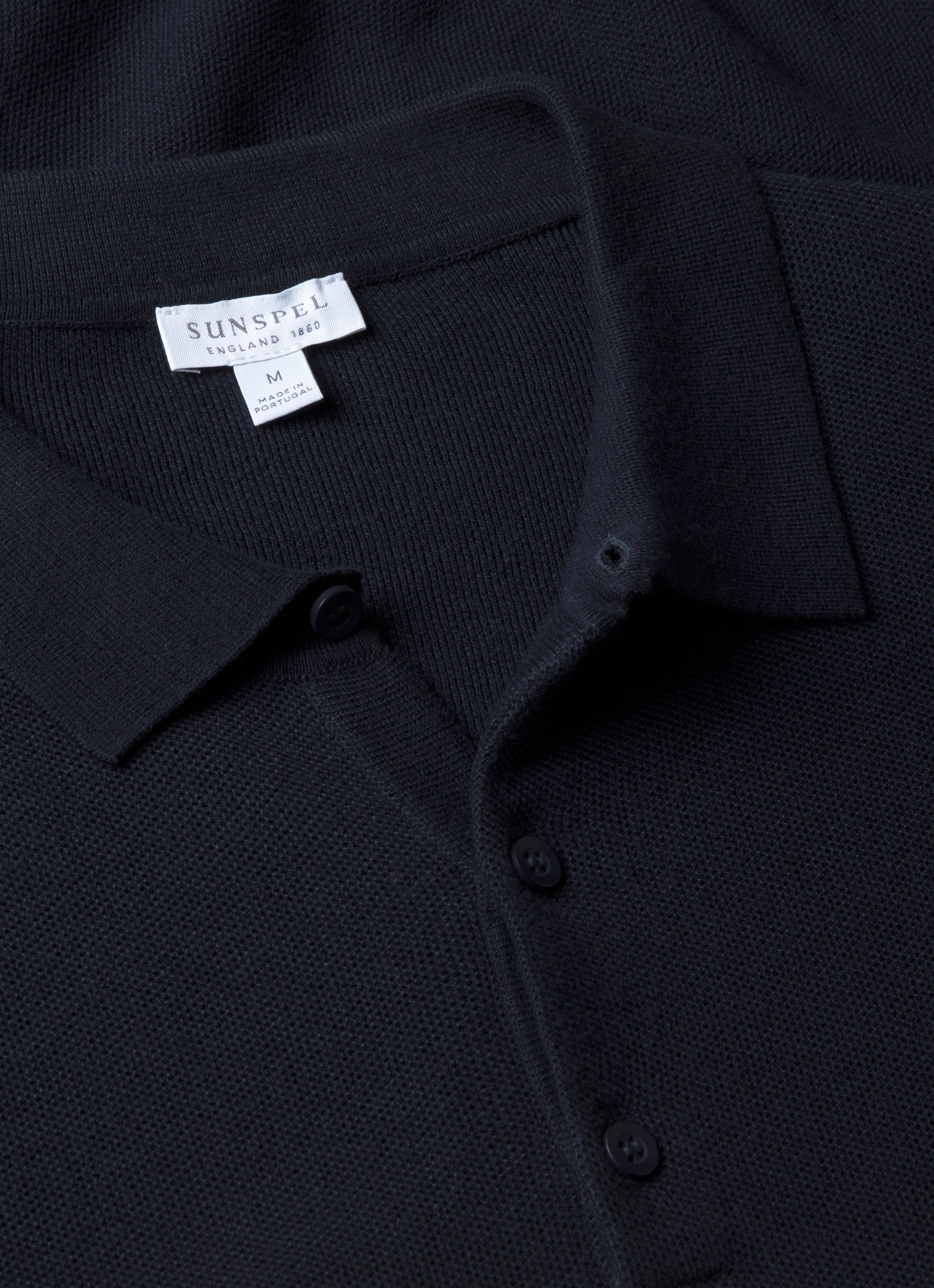 Men's Cotton Knit Polo Shirt in Navy