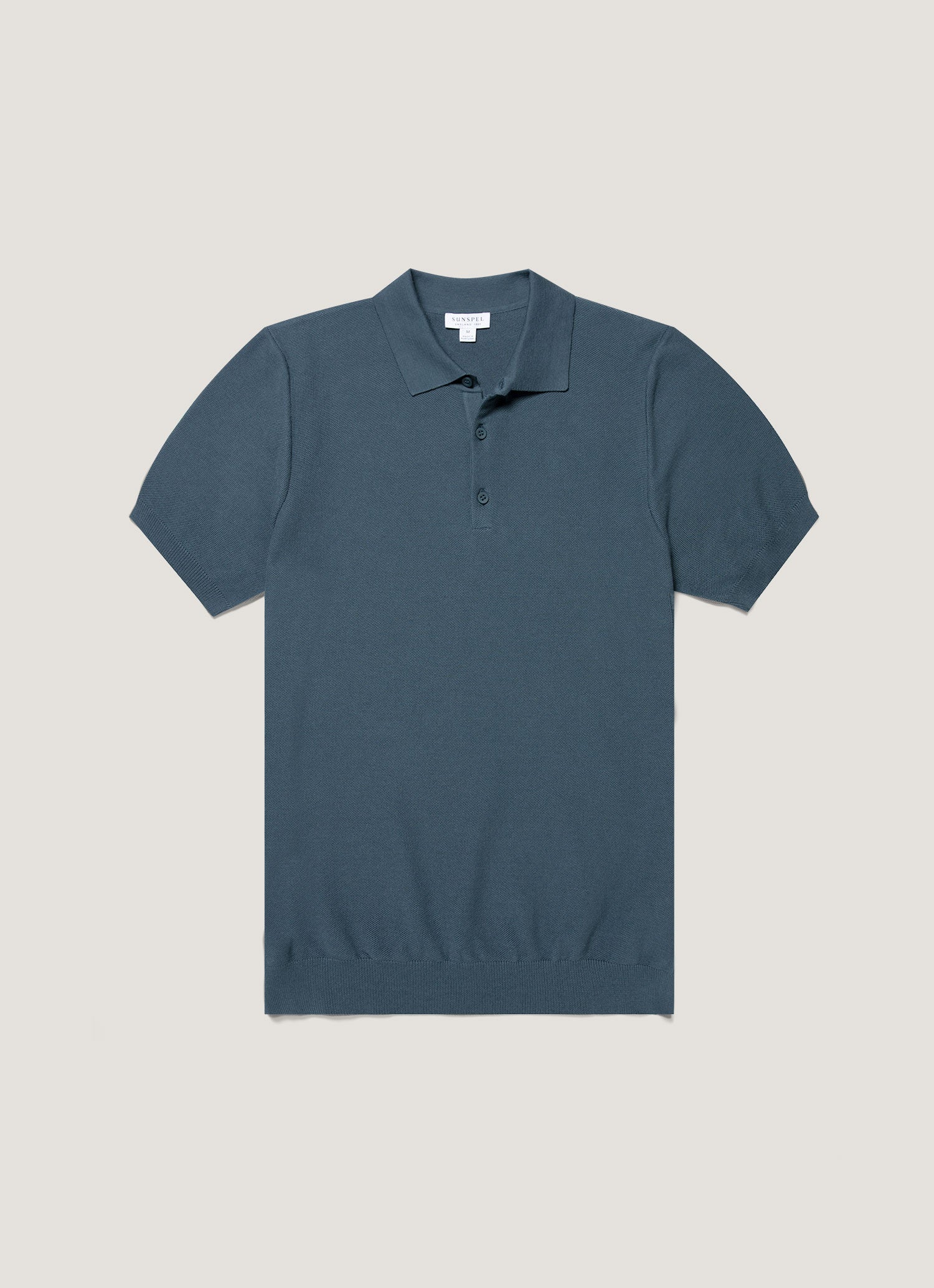 Men's Knit Polo Shirt in Slate Blue
