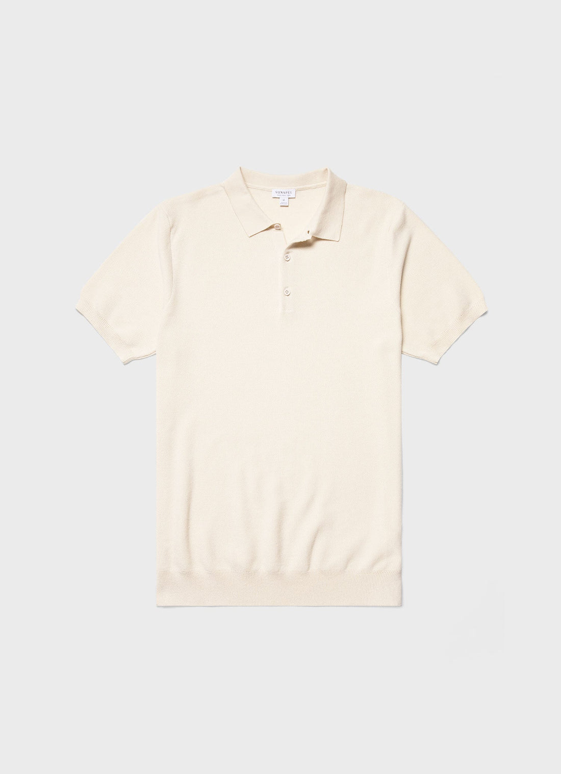 Men's Knit Polo Shirt in Ecru