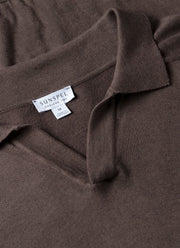 Men's Sea Island Cashmere Polo Shirt in Cedar