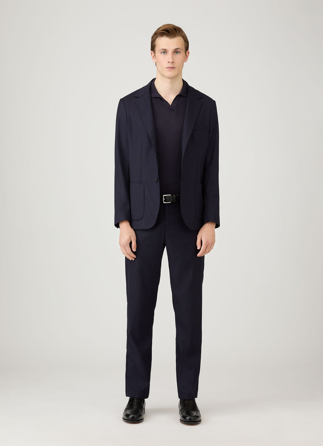 Men's Sea Island Cashmere Polo Shirt in Midnight Navy
