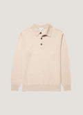 Men's Cashmere Knitted Polo Shirt in Swansdown