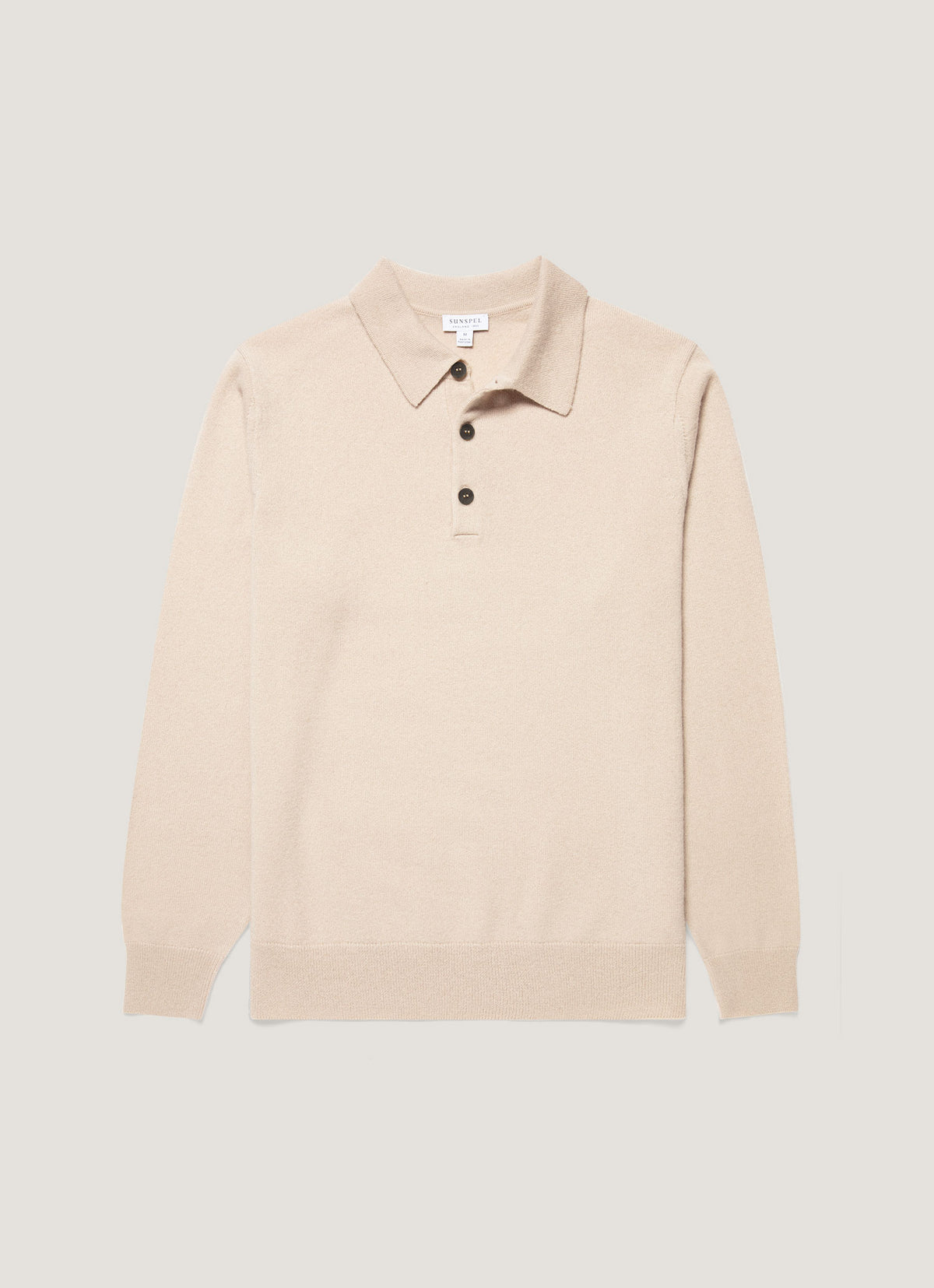 Men's Cashmere Knitted Polo Shirt in Swansdown