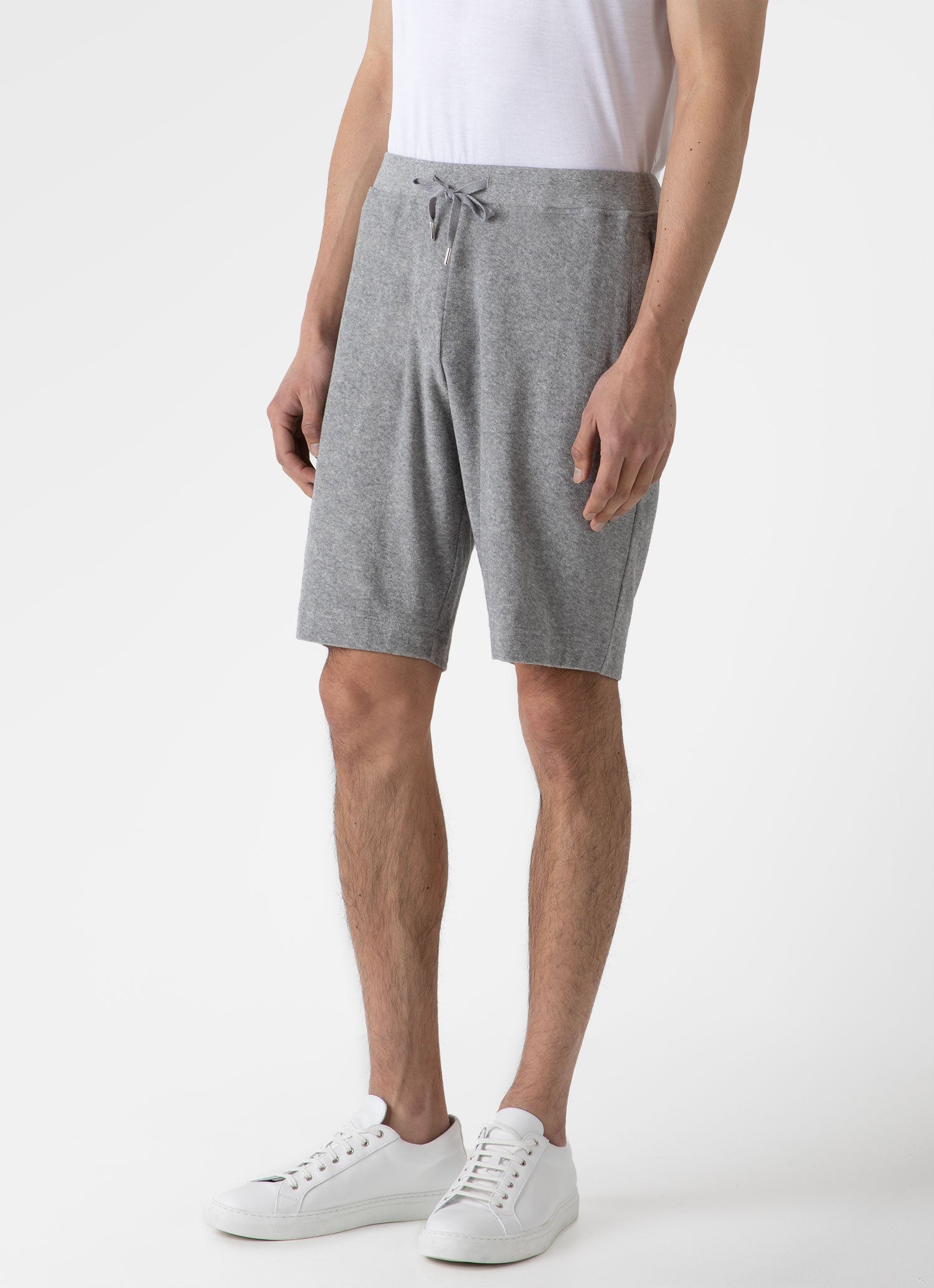 Men's Towelling Short in Grey Melange