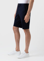 Men's Stretch Cotton Twill Chino Shorts in Navy