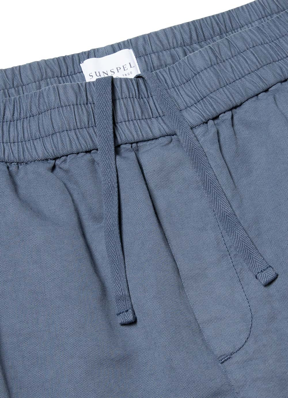 Men's Cotton Linen Drawstring Shorts in Blue Slate in Blue Slate