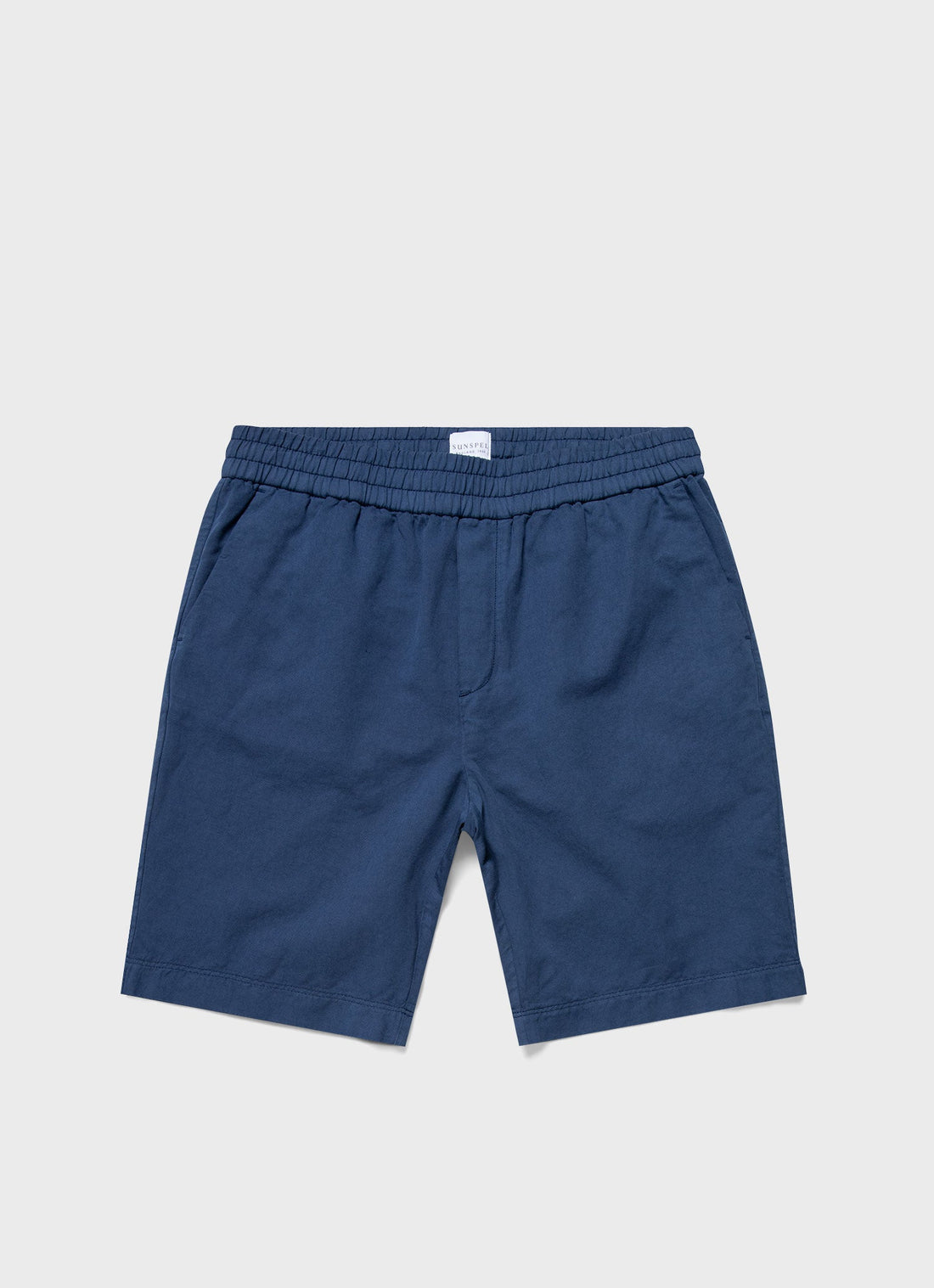 Men's Cotton Linen Drawstring Shorts in Atlantic Blue