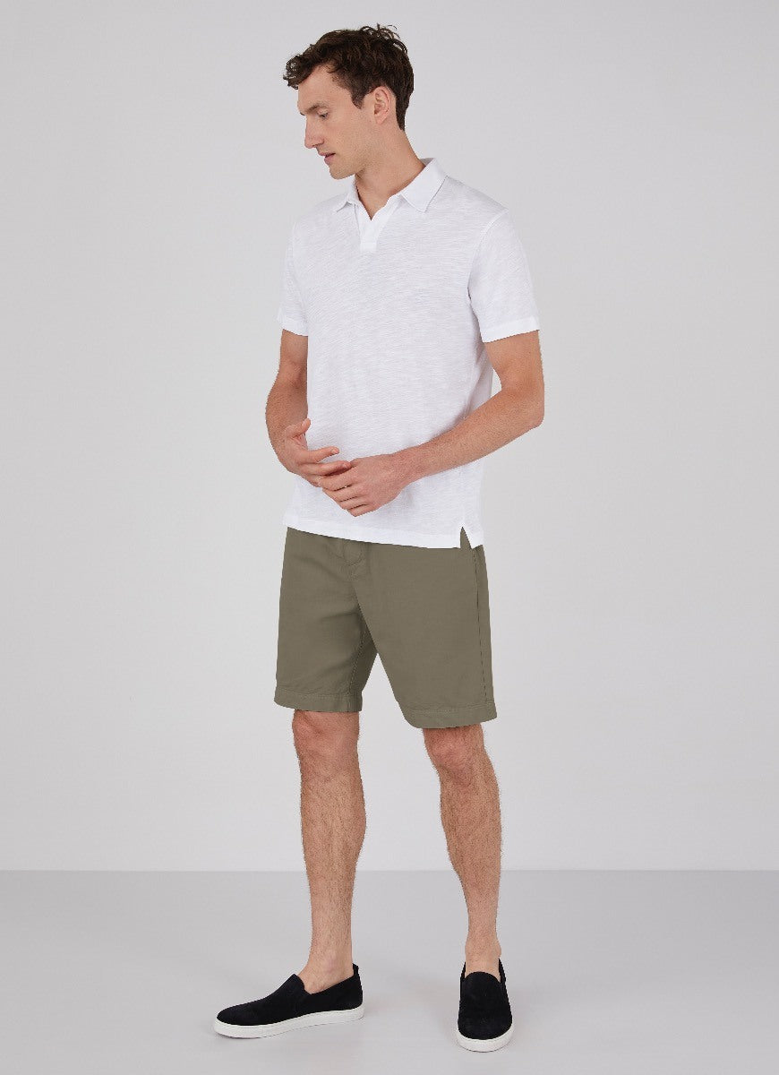 Men's Cotton Linen Drawstring Shorts in Light Khaki