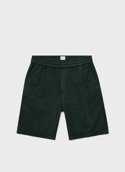Men's Cotton Linen Drawstring Shorts in Seaweed