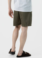 Men's Cotton Linen Drawstring Shorts in Khaki