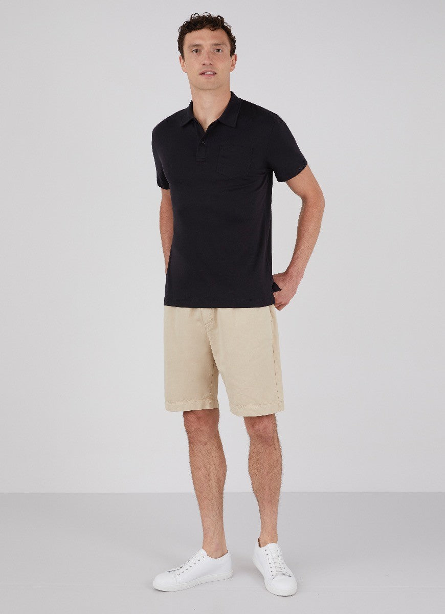Men's Cotton Linen Drawstring Shorts in Light Stone