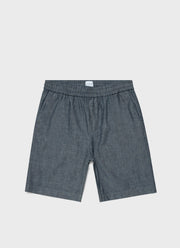 Men's Drawstring Short in Denim Chambray