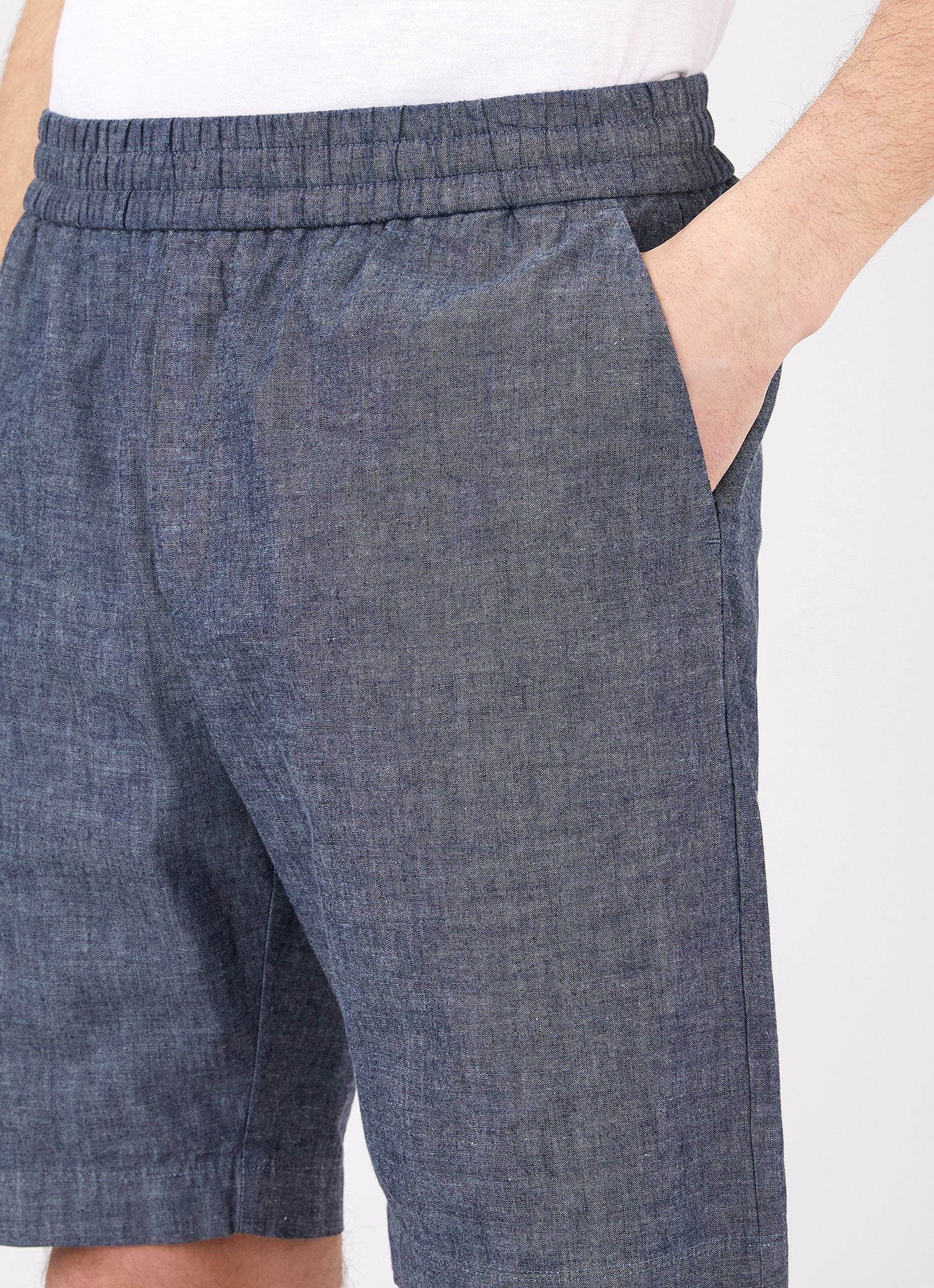Men's Drawstring Short in Denim Chambray