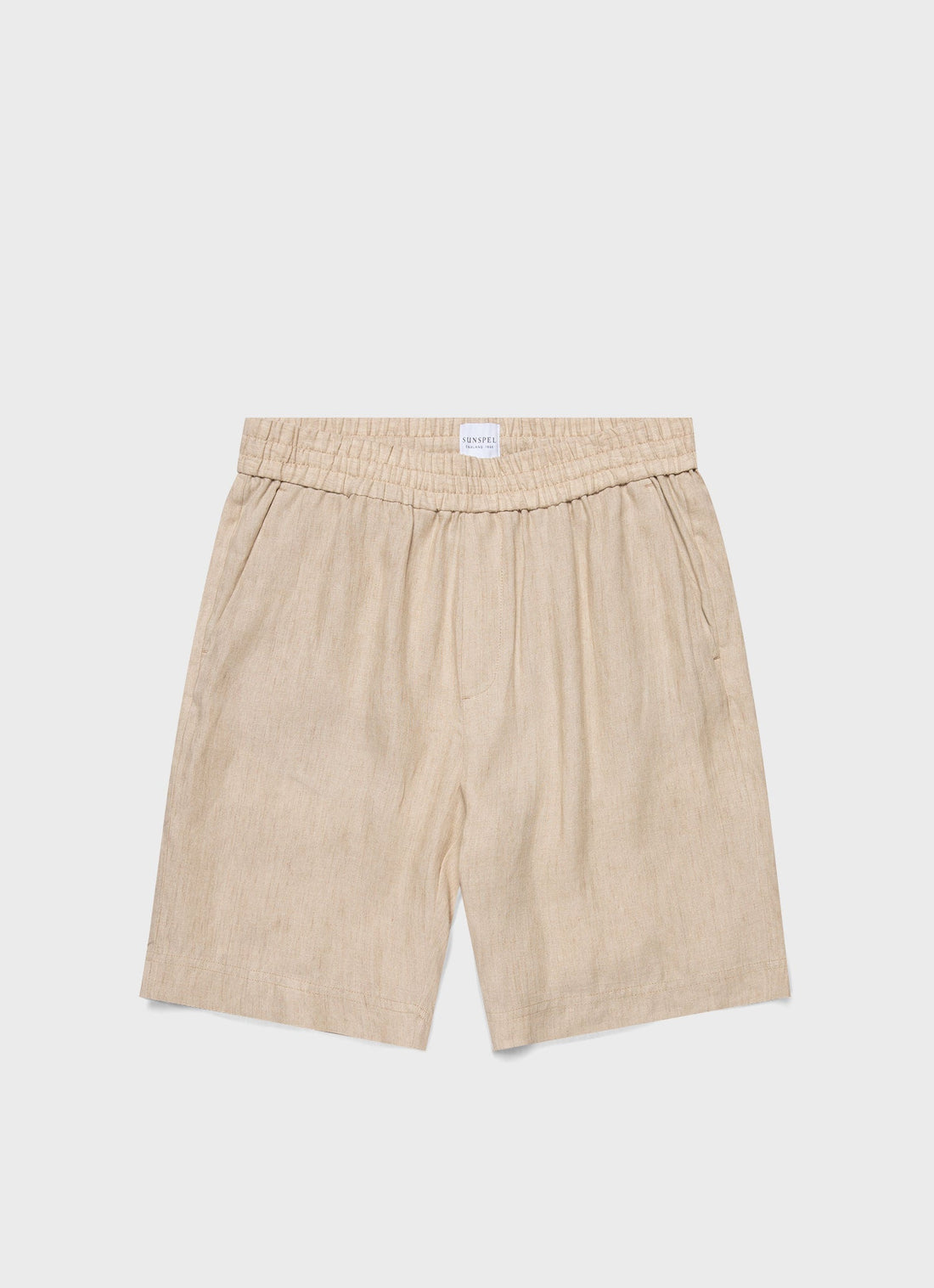 Men's Linen Drawstring Short in Light Sand