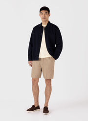 Men's Linen Drawstring Short in Dune Melange