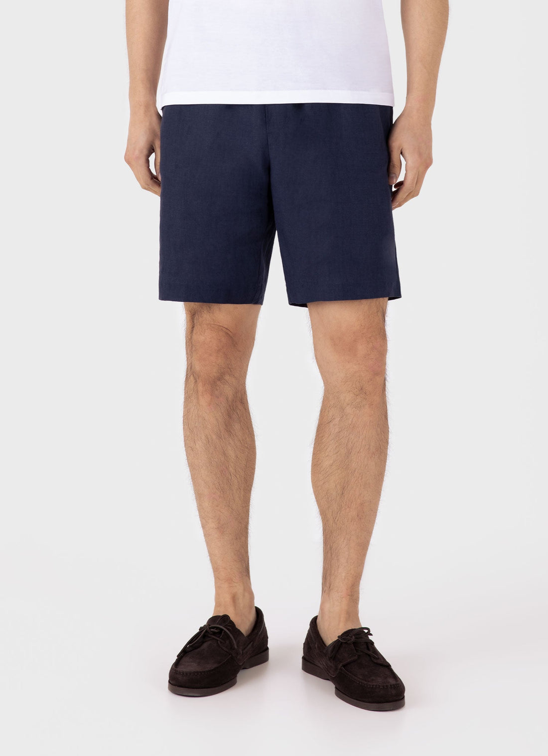Men's Linen Drawstring Short in Light Navy