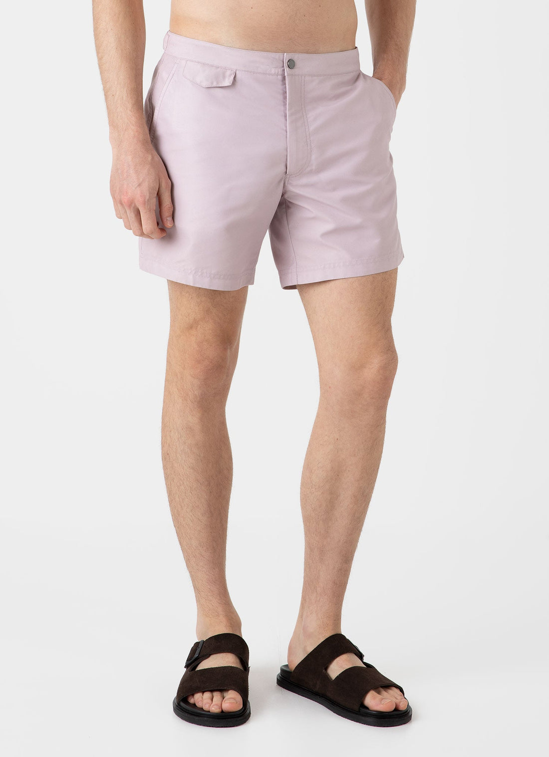 Men's Tailored Swim Short in Pale Pink