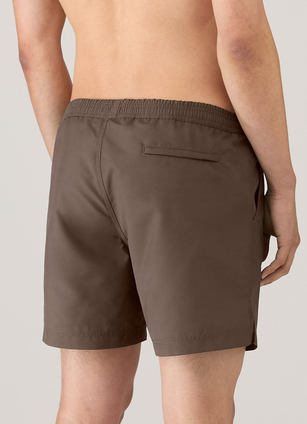 Men's Drawstring Swim Shorts in Dark Walnut