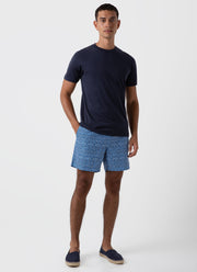 Men's Swimshort in Turquoise Painted Spot Print